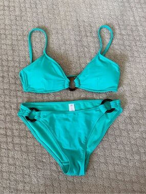 Ring-Accent Turquoise Bikini Set